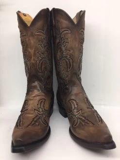 Corral C3845 Honey/Grey Inlay & Embroidery