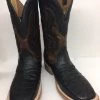 Corral - A4282 Black Caiman & Overlay Wide Square Toe