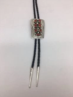 Sterling Silver - Silver And Coral Bolo Tie